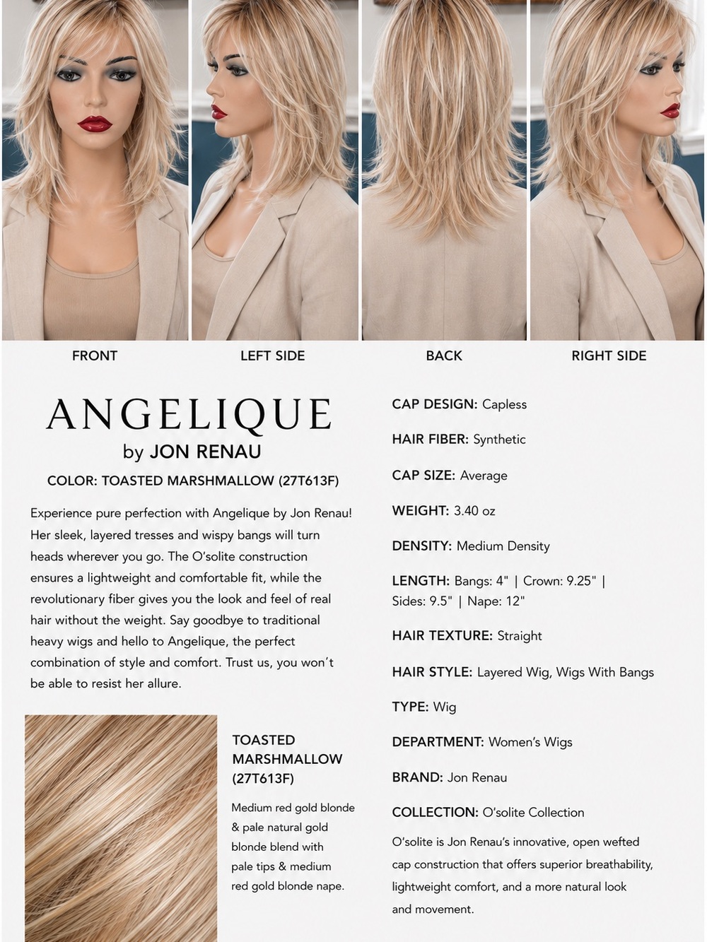 Angelique by Jon Renau in Toasted Marshmallow Blonde